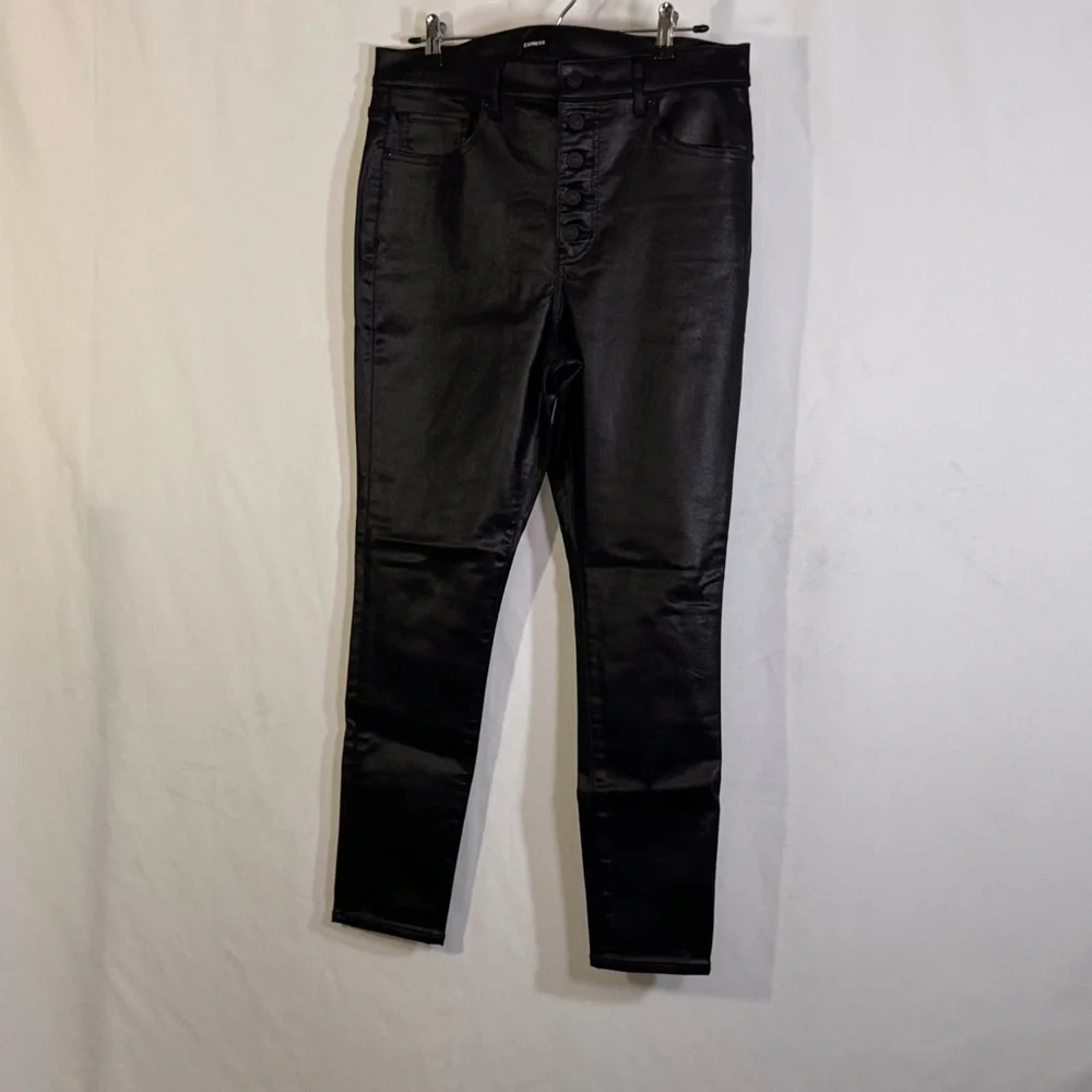 Express High Rise Skinny Coated Jeans - Picture 3 of 7